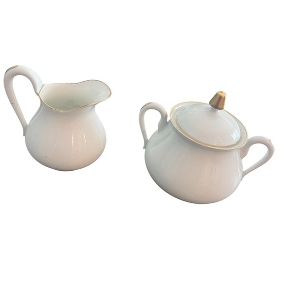 Vintage Large Limoges Rose Botanical Cream and Sugar Set - Picture 5 of 13